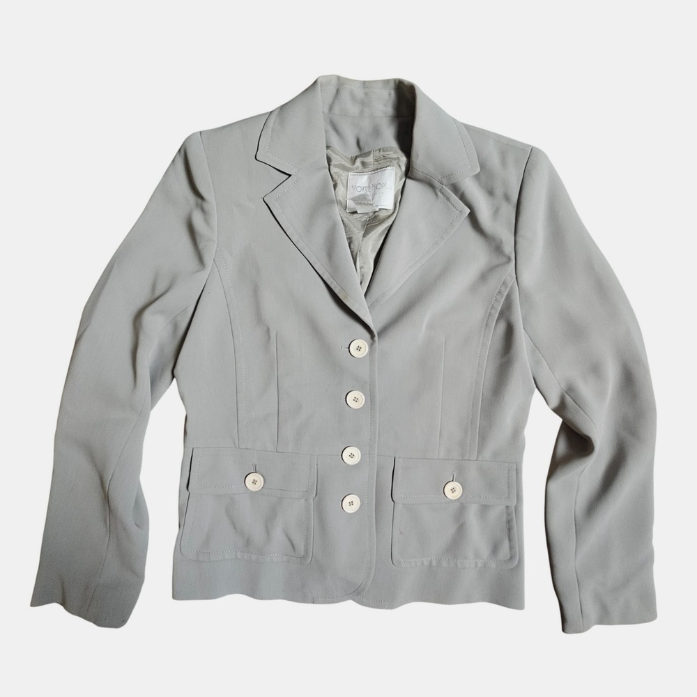 Vintage Votre Nom Button Front Blazer Jacket 8‎ Lined Flap Pockets Polyester